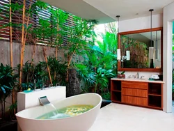 Bath design with palm trees