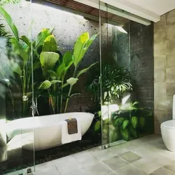Bath Design With Palm Trees