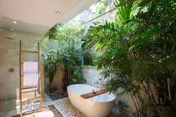 Дызайн ванны з пальмамі