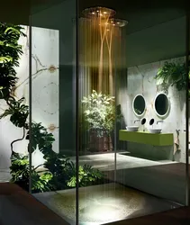 Bath design with palm trees