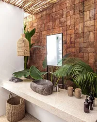 Пальма ағаштары бар ванна дизайны