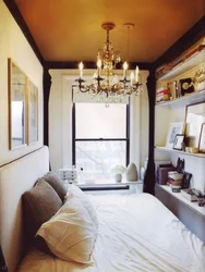 Interior small bedroom with one window photo