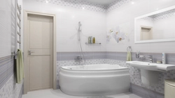 Ванная комната в однотонной плитке дизайн