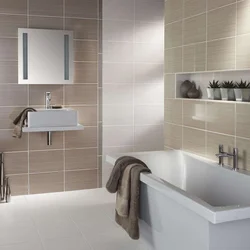 Bathtub in plain tiles photo