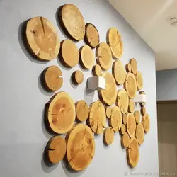 Cutting down wood in the kitchen interior