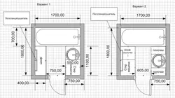 Dimensions of the toilet and bathroom in the apartment photo