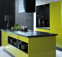 All black and green kitchens photo