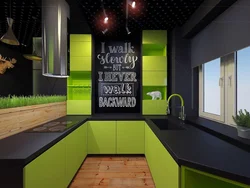 Все черно зеленые кухни фото