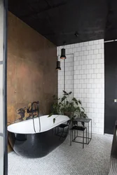 Bathroom Design With Black Ceiling
