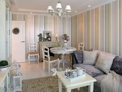 Striped Wallpaper In The Kitchen Interior