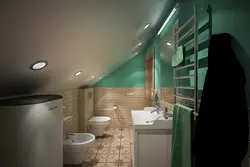 Потолок ванна на мансарде фото