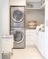 Bathroom design with dryer and washing machine photo