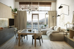 Kitchen living room photo with window