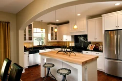 Kitchen design photo separating the living room