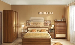 Bedroom interior furniture walnut color