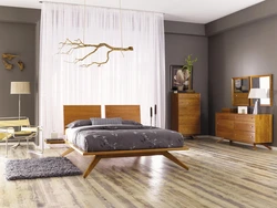 Bedroom Interior Furniture Walnut Color