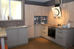 Oak gray color in the kitchen interior