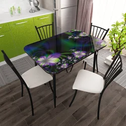 Kitchen table with a pattern photo