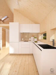 Frame house kitchen design photo