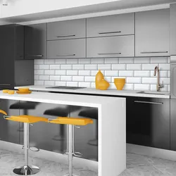 Gray panel kitchen design