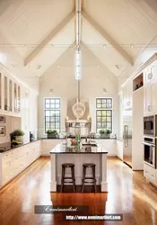 Kitchens with high ceiling design photo