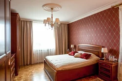 Colors combined with brown in the bedroom interior photo