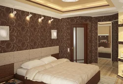 Colors combined with brown in the bedroom interior photo