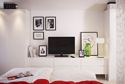 TV On The Chest Of Drawers In The Bedroom Interior