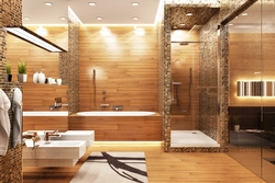 Laminate bathtub photo in the interior