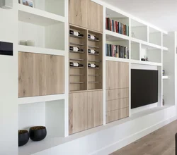 Living room design with storage system