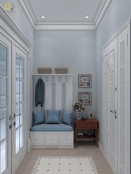 Hallway In Blue Color In The Interior