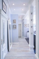 Hallway In Blue Color In The Interior