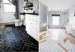 Herringbone bathroom design