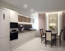 White and beige kitchens in the interior