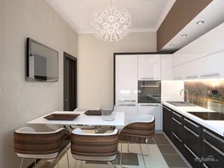 White and beige kitchens in the interior