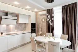 White and beige kitchens in the interior