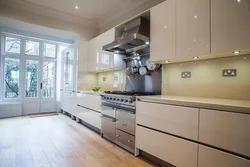 White and beige kitchens in the interior