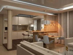 Design of a one-room kitchen combined