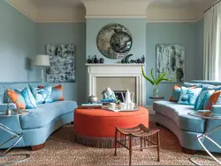 Какие цвета сочетаются с серо голубым в интерьере гостиной