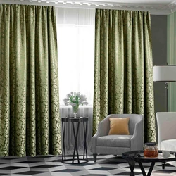 Olive Curtains In The Living Room Photo