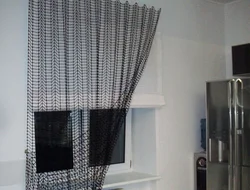 Tulle mesh in the kitchen interior