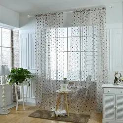 Tulle mesh in the kitchen interior