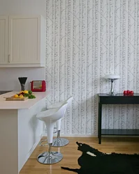 Glass wallpaper in the kitchen interior
