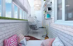 Interior of a small balcony in an apartment with your own photos