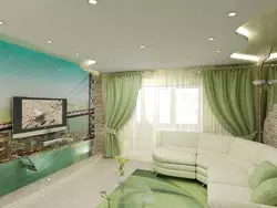 Living Room Interior If The Ceiling Is Green
