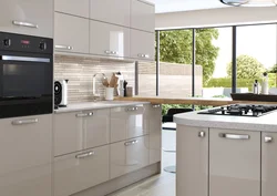 Kitchen in gray cashmere photo