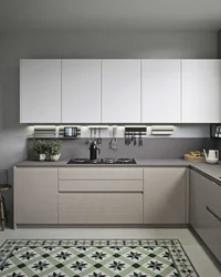 Kitchen in gray cashmere photo