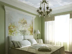 Frescoes in the bedroom interior