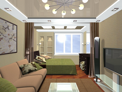 Room design 25 sq m bedroom living room