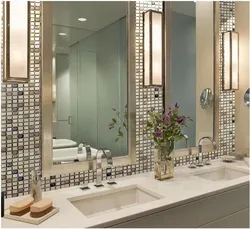 Mirror tiles in the bathroom photo